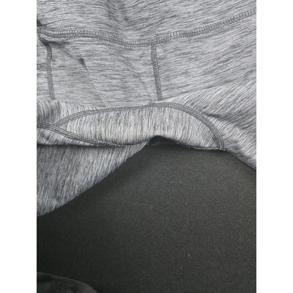 R8 Activewear Womens Grey Space Dye Mesh Panel Cropped Leggings Size M Pockets